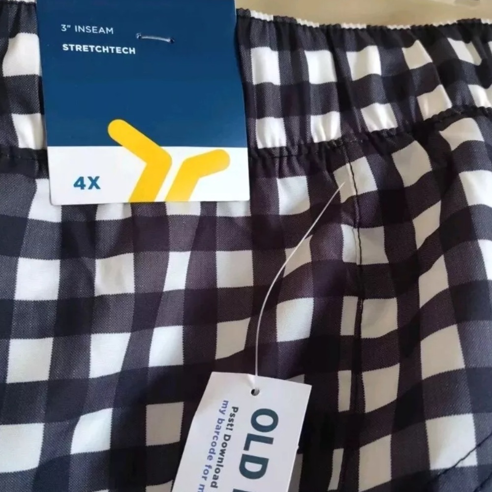 Black and White Checkered Women's Shorts - Picture 3 of 5